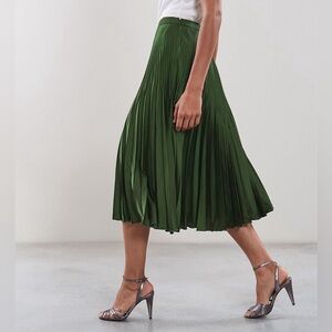 Reiss Women’s Pleated Green Skirt Size 0